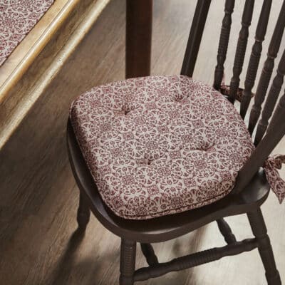 Custom House Burgundy Tan Jacquard Chair Pad
