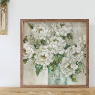 Afternoon Peonies Wooden Sign