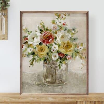 Autumnal Arrangement Wooden Sign