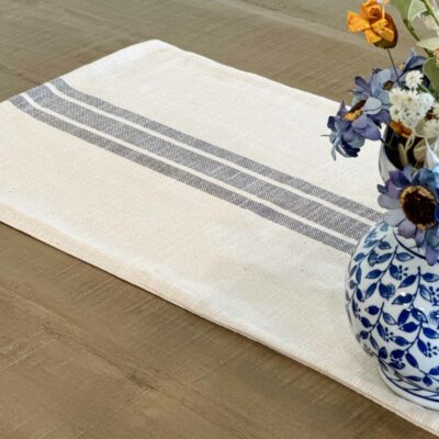 Market Place Gray Grain Sack Stripe Runner - 36"