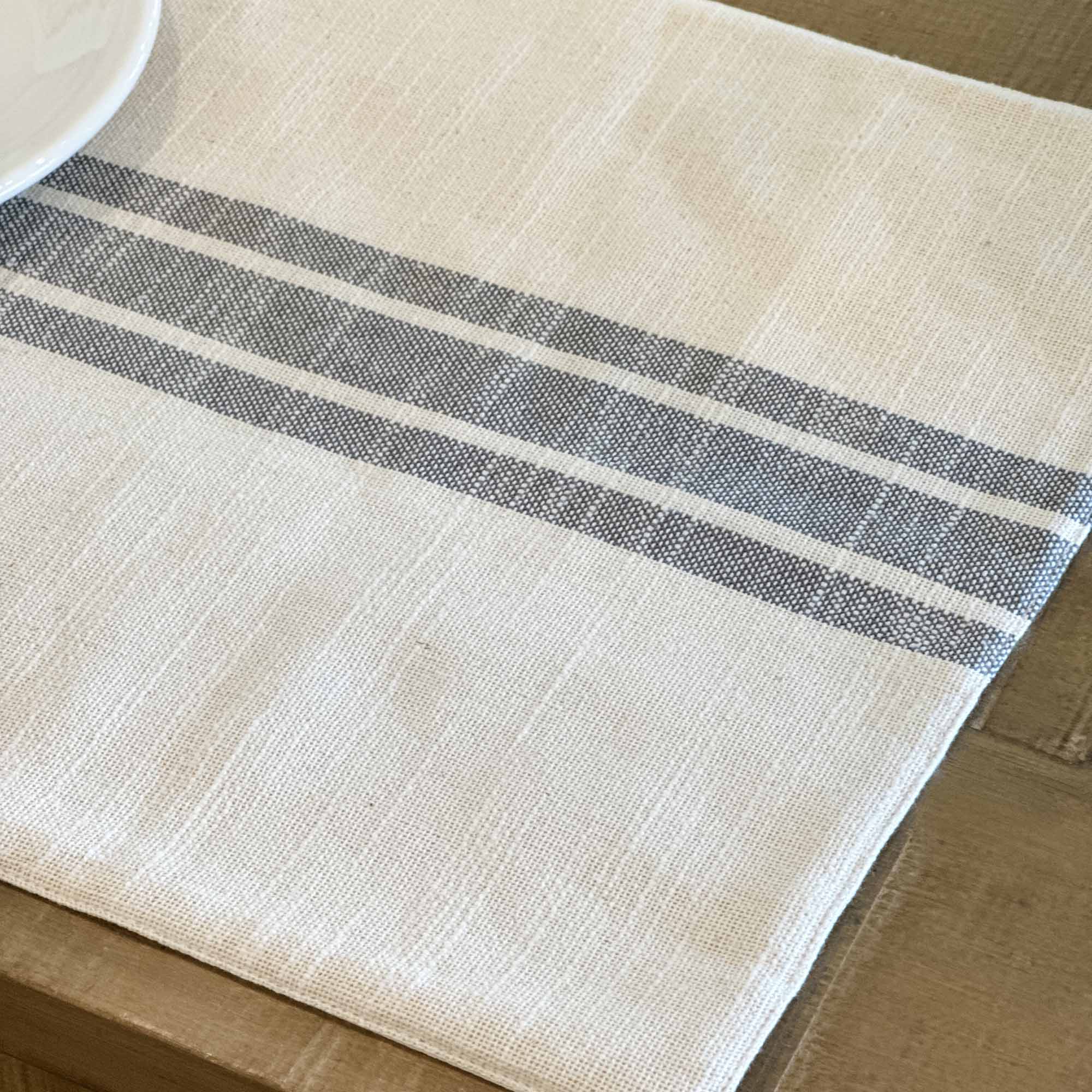 Market Place Gray Grain Sack Stripe Placemat - Set/4 - Image 5