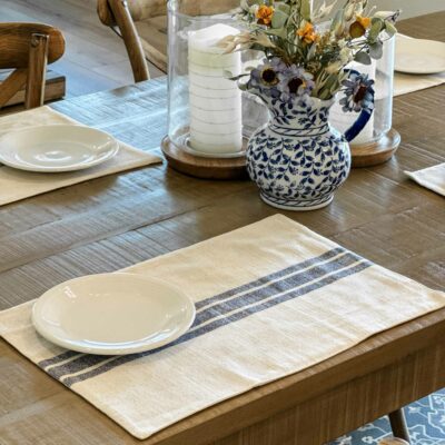 Market Place Blue Grain Sack Stripe Placemat, Set/4