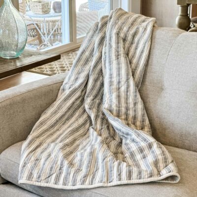 Market Place Gray Quilted Throw Blanket