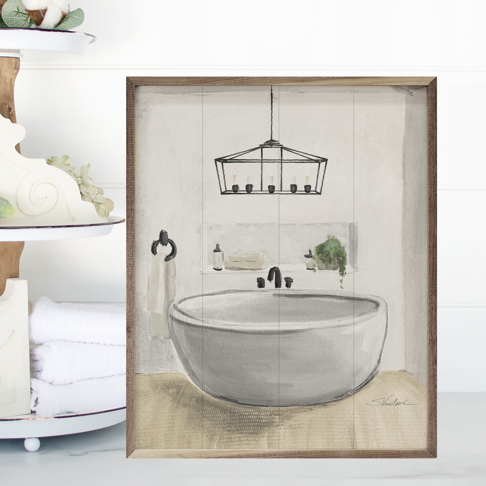 Attic Bathroom II Blonde Wooden Sign - Image 3