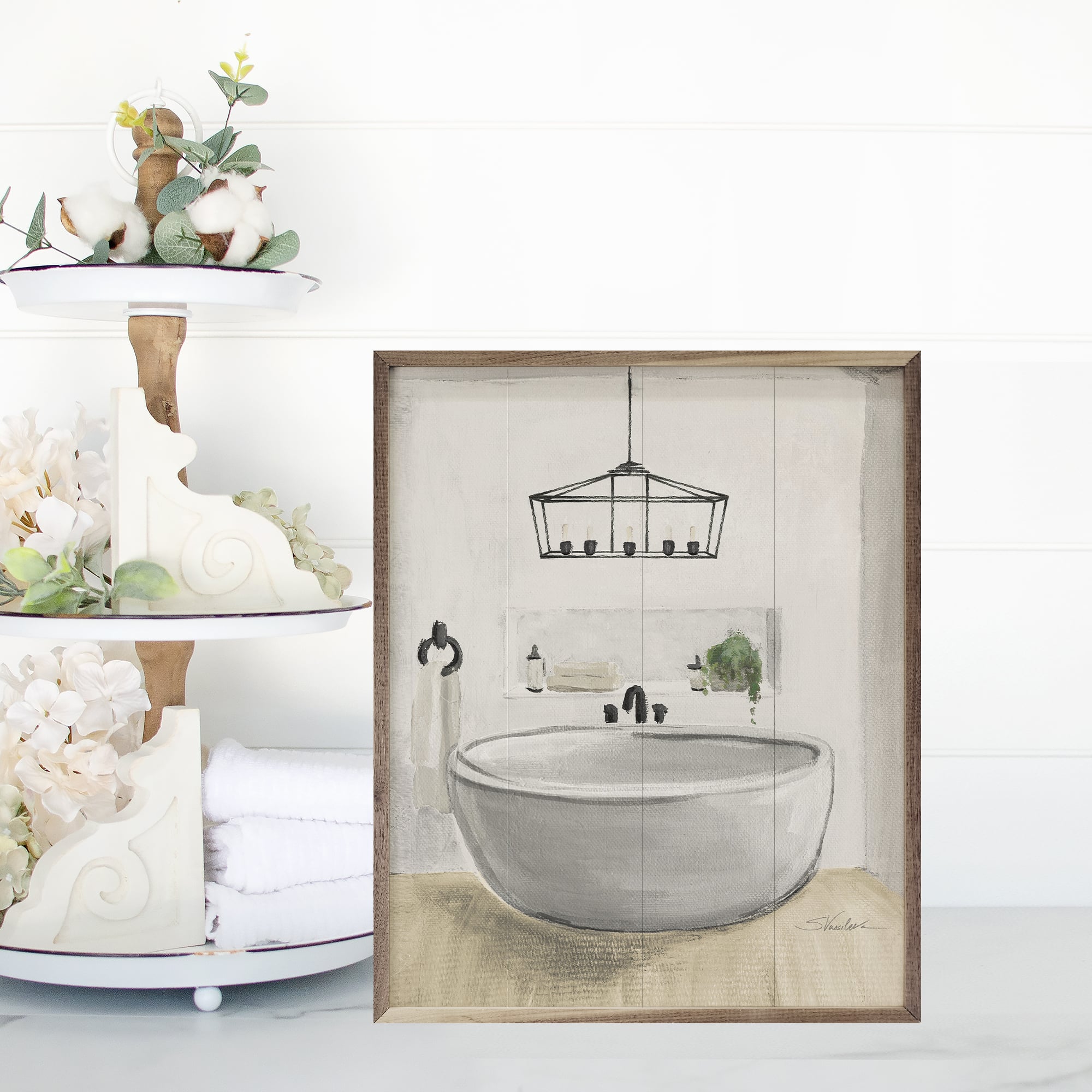 Attic Bathroom II Blonde Wooden Sign - Image 4