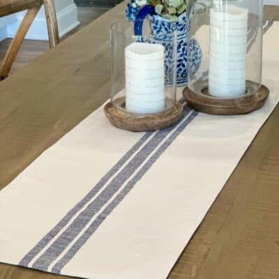 Market Place Blue Grain Sack Stripe Table Runner – 54"