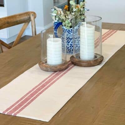 Market Place Red Grain Sack Stripe Table Runner - 72"