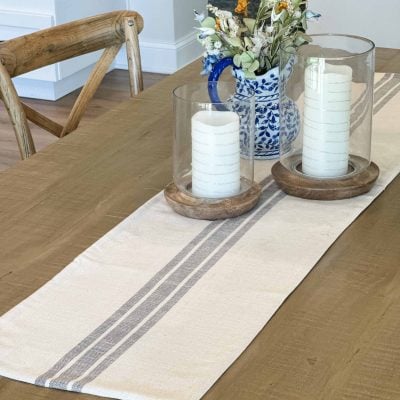 Market Place Gray Grain Sack Stripe Runner - 72"