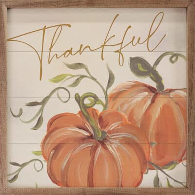 Thankful Pumpkins Wooden Sign