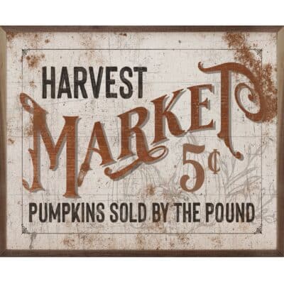Harvest Market 5 Cents Wooden Sign