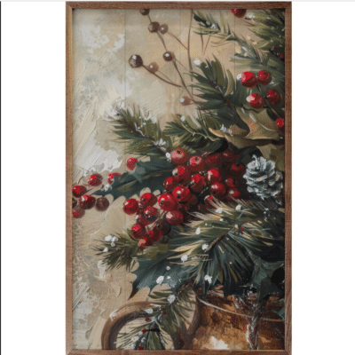 Winterberry Mix III Wooden Sign