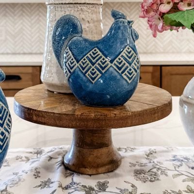 heritage wood pedestal farmhouse display stand