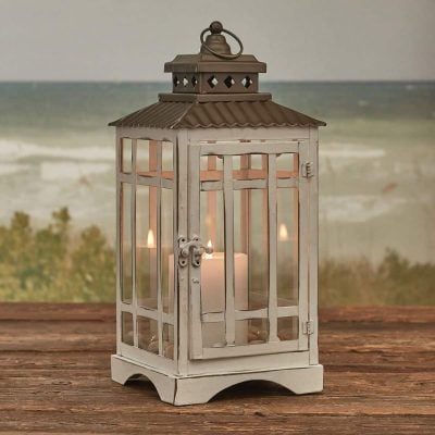 white lantern large farmhouse candle lantern