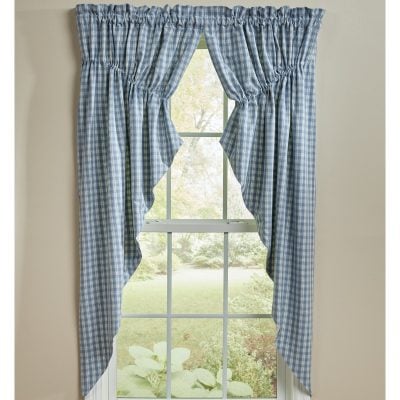 stafford dusk lined gathered swags 63" set of two farmhouse draped pointed valance