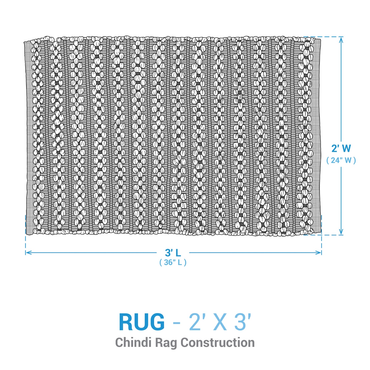 Farmstead Plaid Chindi Rug - 2' x 3' - Image 4