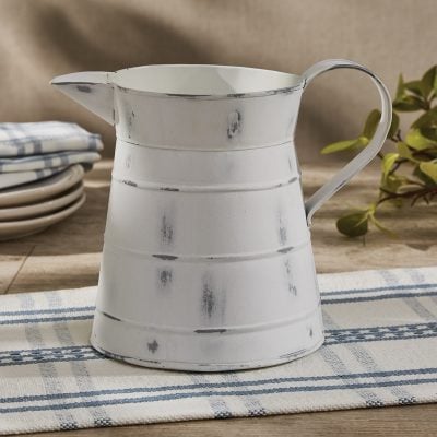 distressed cream lane milk pitcher farmhouse milk jug