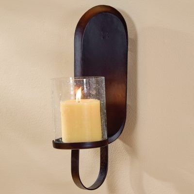Iron Oval Wall Sconce w/ Glass Globe