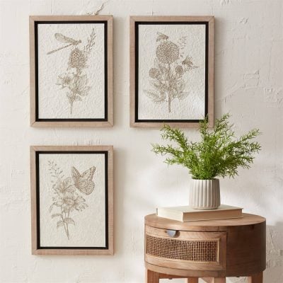 The Polinator's Garden Framed Prints, Set/3 Asst