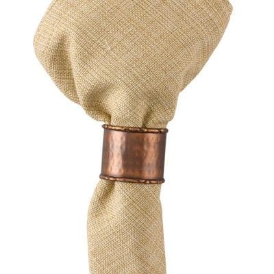 Hammered Copper Napkin Ring, Set/4
