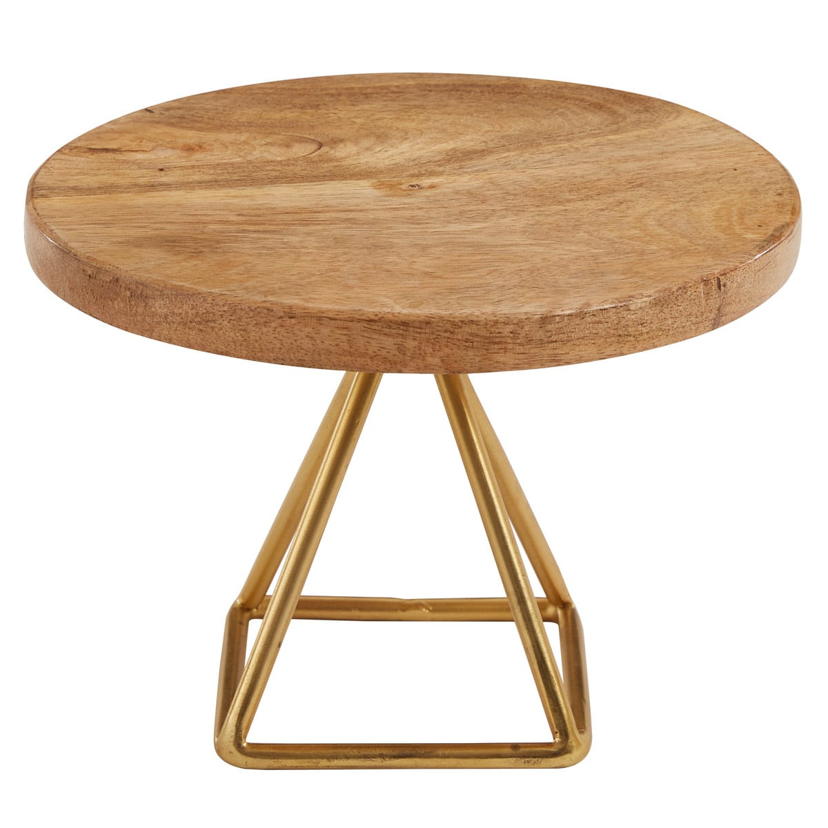 Wood/ Gold Triangle Serving Stand - Small - Image 2