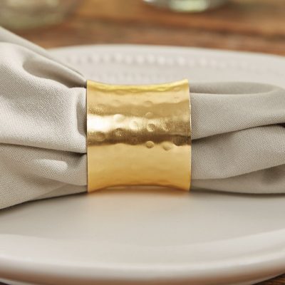 Hammered Gold Napkin Ring, Set/4