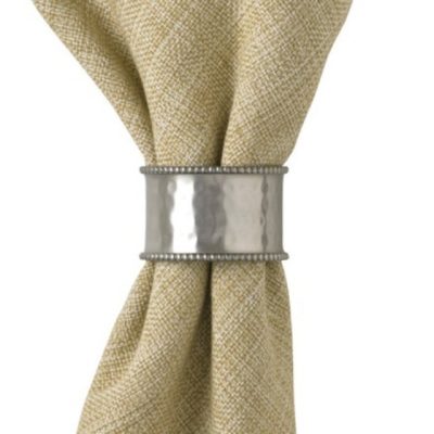 Hammered Pewter Cuff Napkin Ring, Set/4
