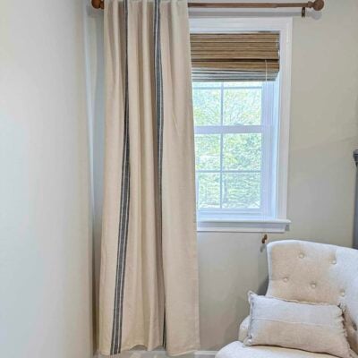 Market Place Blue Grain Sack Stripe Blackout Panel