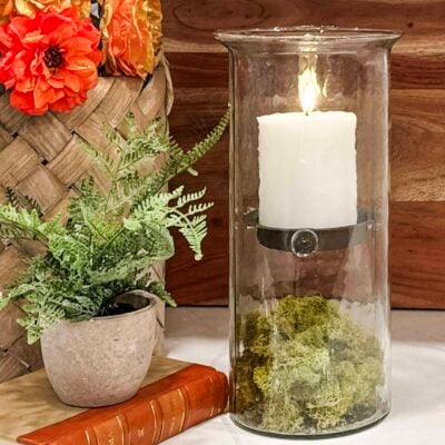 Classic Fillable Hurricane, Tall - Set of Two - Holds 3" Pillar Candle