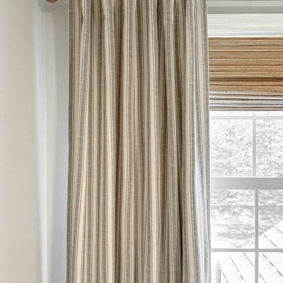 Market Place Gray Ticking Stripe Blackout Panel