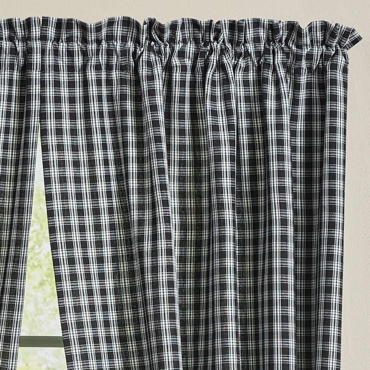 Stafford Black & Cream Lined Panels, 84" Set/2 - Image 4