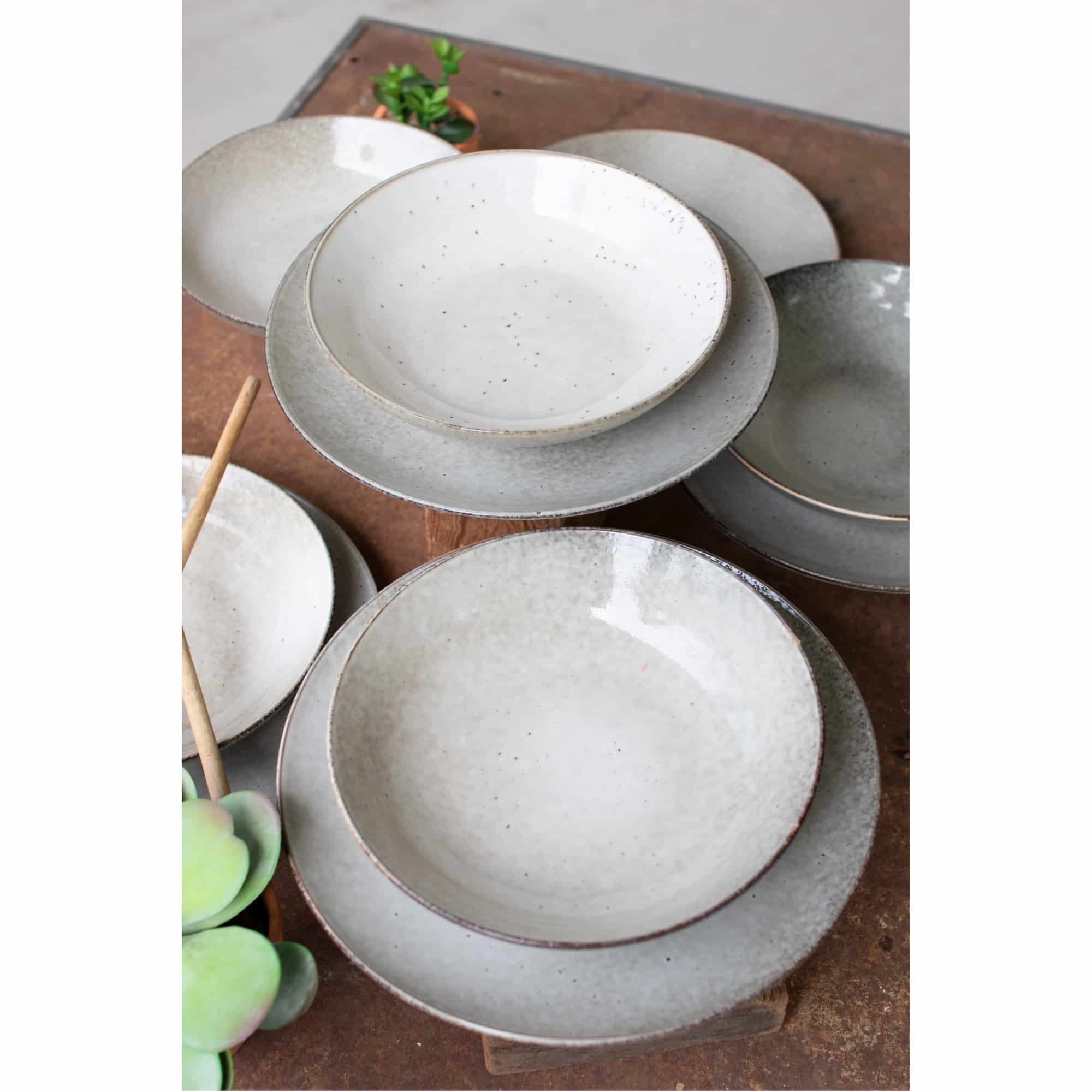 Farmhouse Simplicity Oatmeal Plate & Bowl Set, Set/24 - Image 5