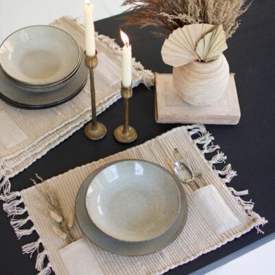 Farmhouse Simplicity Oatmeal Plate & Bowl Set, Set/24