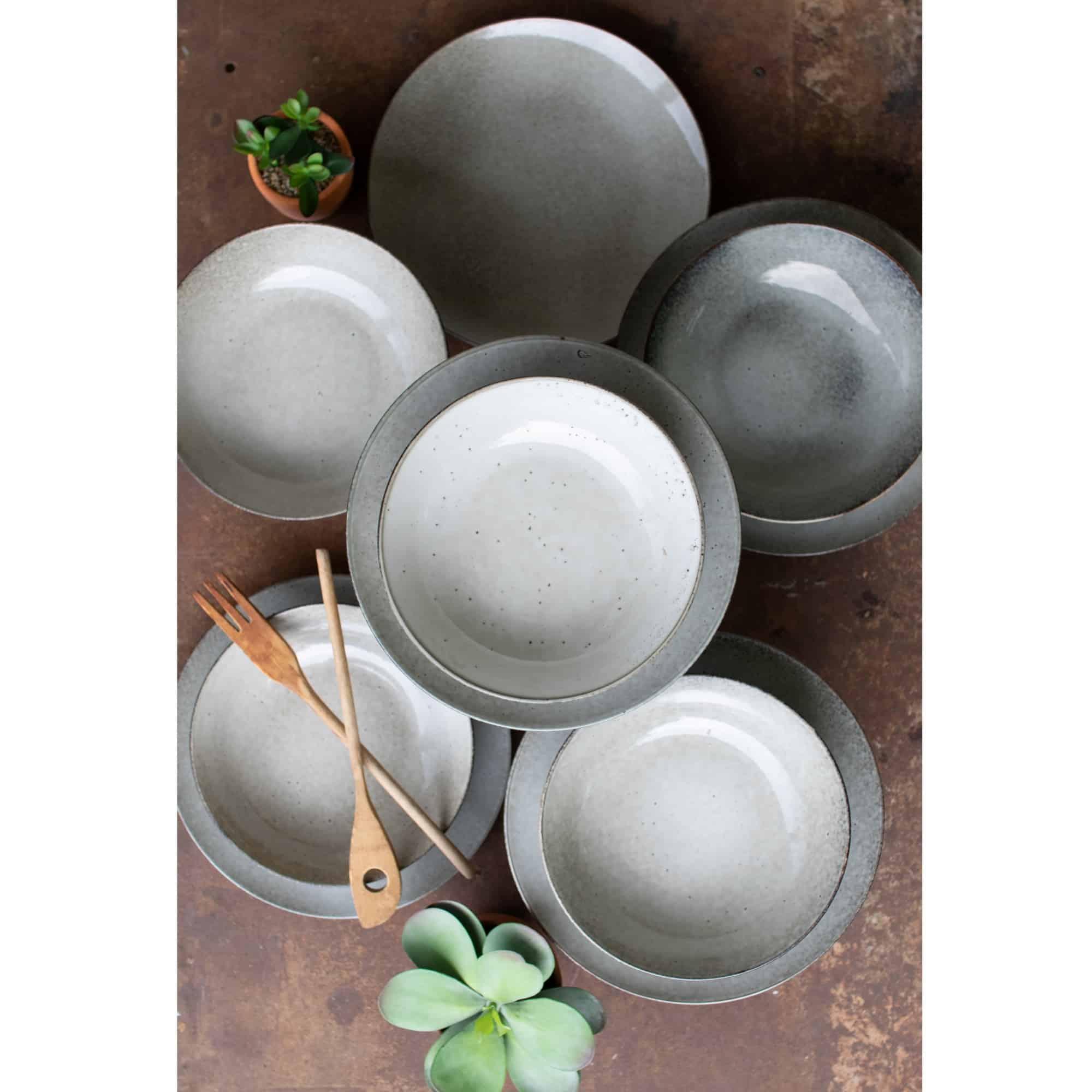 Farmhouse Simplicity Oatmeal Plate & Bowl Set, Set/24 - Image 7