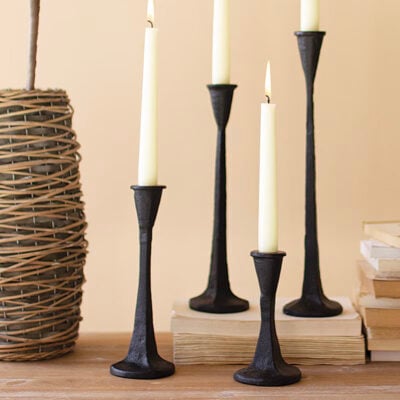 Vintage Foundry Taper Candle Holders, Set/4