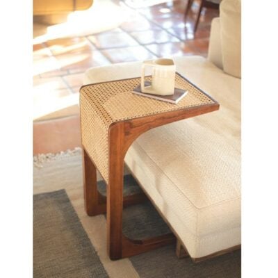 Woven Cane Side Table