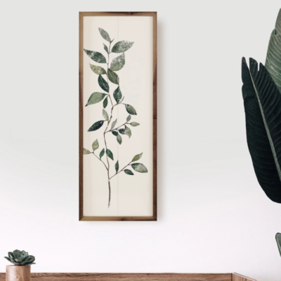 Distressed Leaf Two Wooden Sign