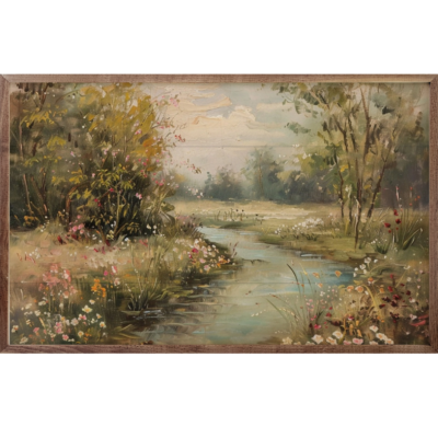 Spring Stream Wooden Sign