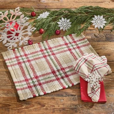Cozy Christmas Chindi Placemats, Set/4