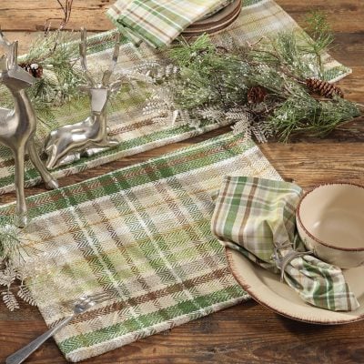 Winter Morning Plaid Placemats, Set/4