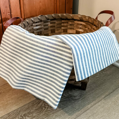 Farmhouse Ticking Blue Fabric - 3yd