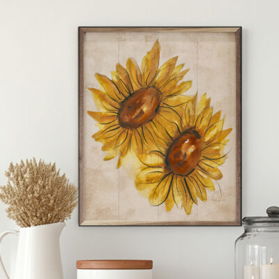 Sunflower Twins Wooden Sign