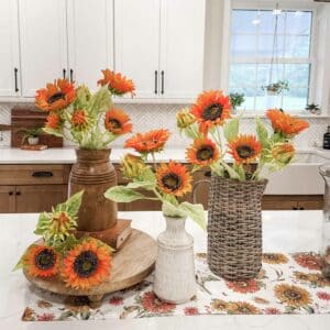 Triple Sunflower Stems - Set of 6