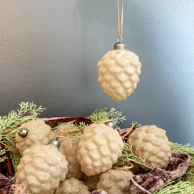 Woodland Cone Glass Ornaments, Set/12