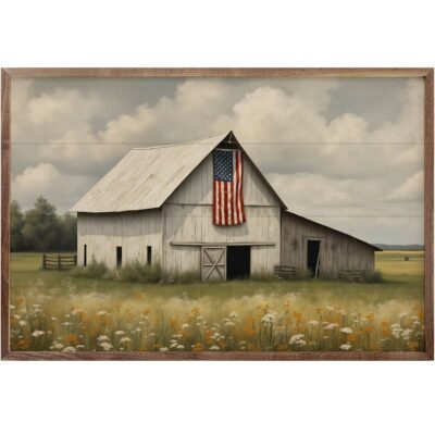 American Heritage White Barn Wooden Sign