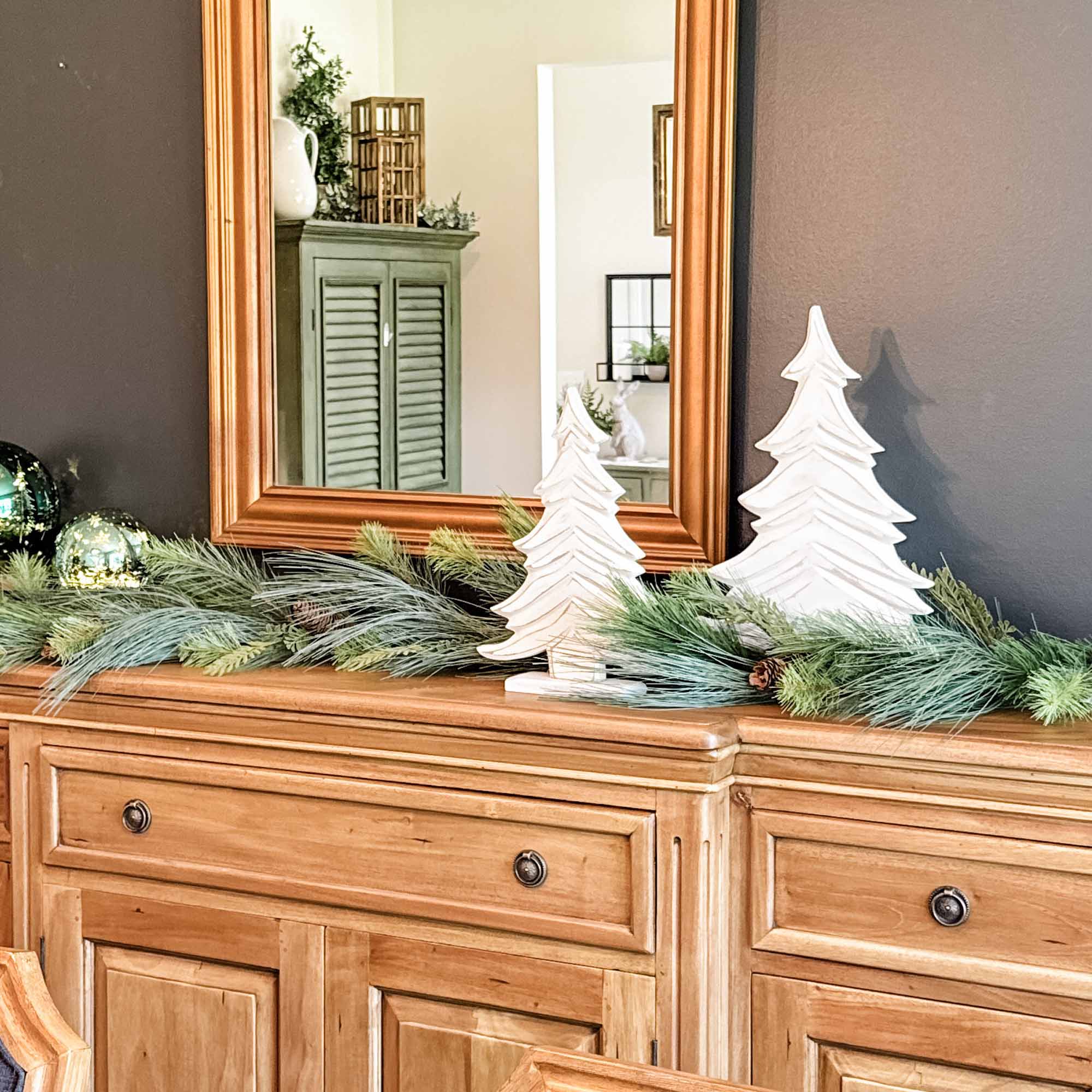 Carved Pine Trees, Set/2 - Image 3