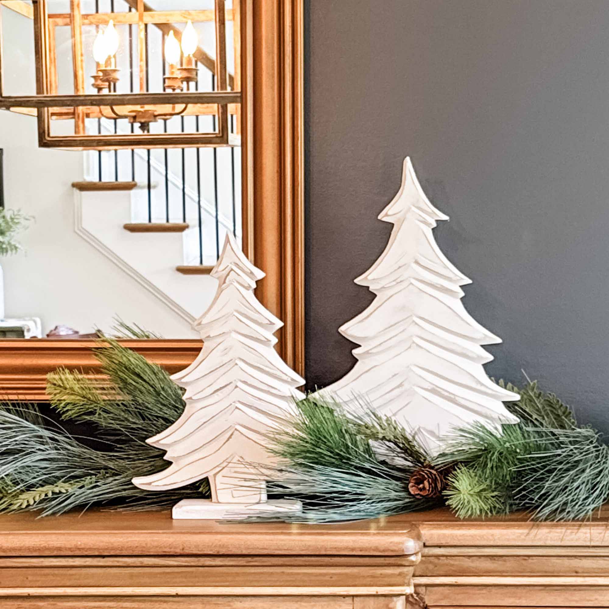 Carved Pine Trees, Set/2 - Image 2