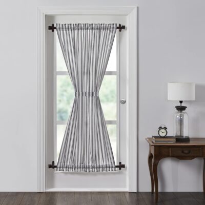 Sawyer Mill Black Ticking Stripe Door Panel
