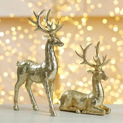 Champagne Stillness Deer, Set/4