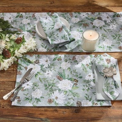 Snowflowers Placemats, Set/4