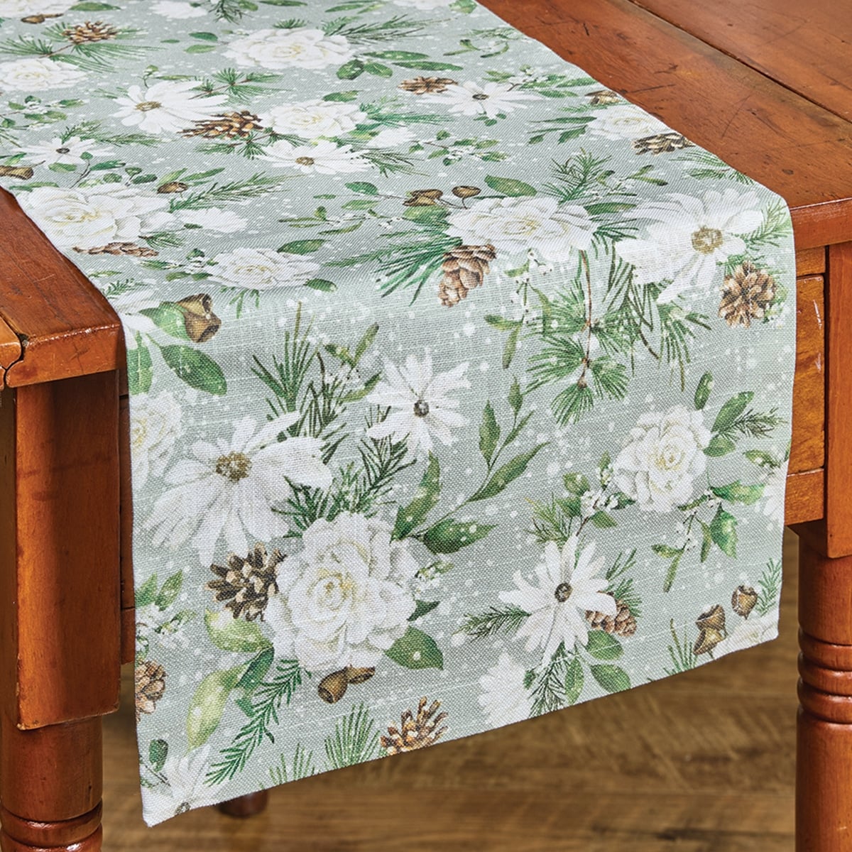 Snowflowers Table Runner - 54"